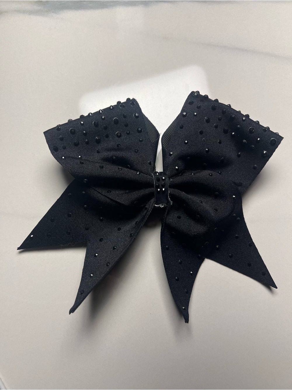 Black Crystal-Embellished Hair Bow hair tight cheerleading